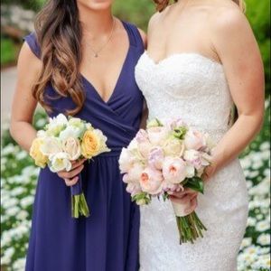 Joanna August Navy Bridesmaid Gown